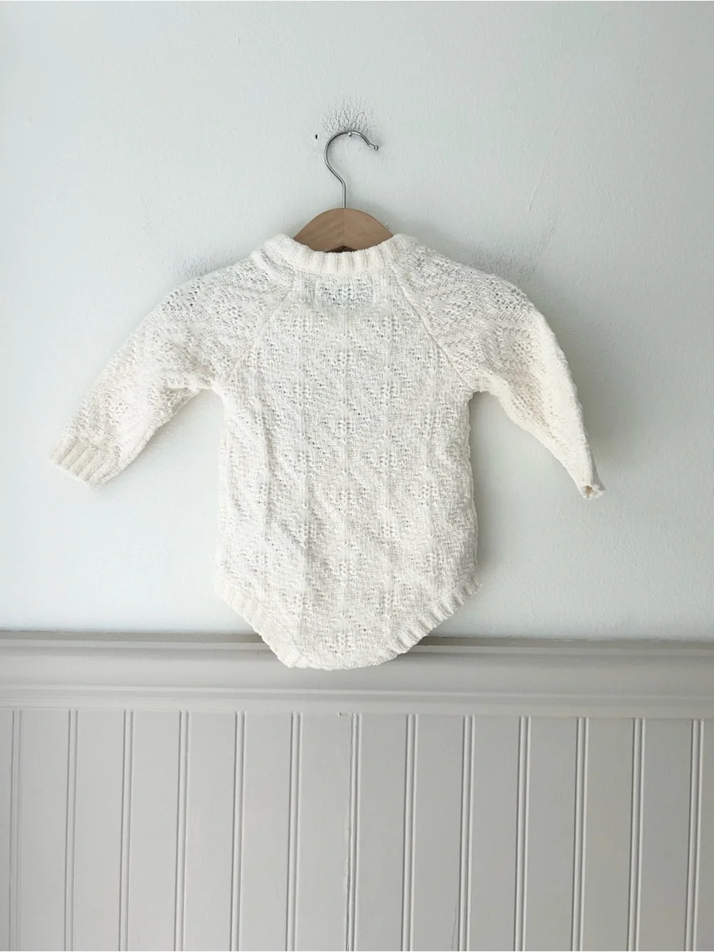Old Navy 3-6 Months Cream Joy Embroidered Knit Bodysuit Red Script
